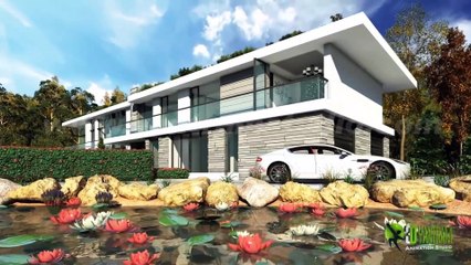 3D Architectural Walkthrough Services of 5 Bedroom House _ Interior & Exterior with Pool Design