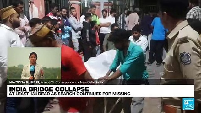 India bridge collapse: At least 134 dead as search continues for missing