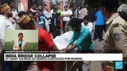 India bridge collapse: At least 134 dead as search continues for missing