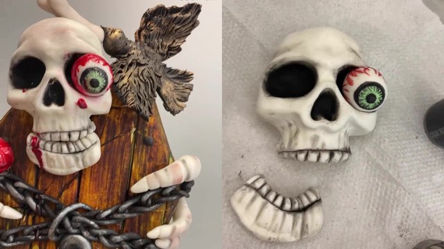 Turkish cake designer's Skull Cake is truly EYE-POPPING *Halloween Treat!*