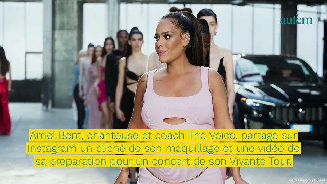 PHOTO. Amel Bent, rayonnante avec un maquillage nude lumineux