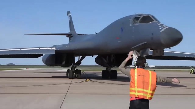 B1-B Lancer Aircraft Take Off US Air Force