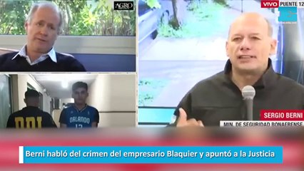 Berni habló del crimen del empresario Blaquier y apuntó a la Justicia