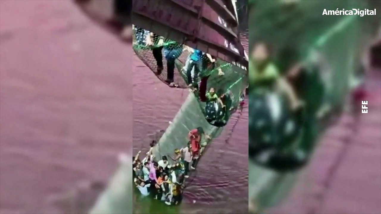 Tragedia en India: desplome de un puente deja al menos 132 muertos y 60 heridos