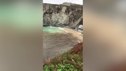Sewage flowing released in sea next to Cornwall beach