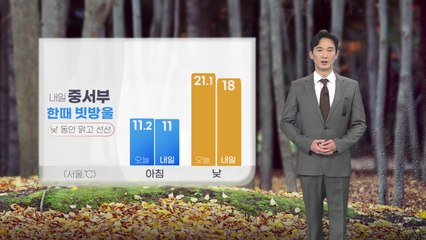 [날씨] 내일 중서부 한때 빗방울...남부지방 맑은 하늘 / YTN