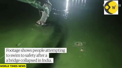 Footage shows people swimming to safety after Indian bridge collapse || WORLD TIMES NEWS