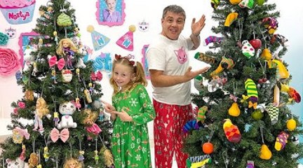 Nastya and dad are participating in the competition for the best Christmas tree