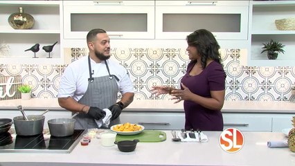 Executive Chef Anthony Apolinar prepare dishes from Keeler's Thanksgiving Day Special