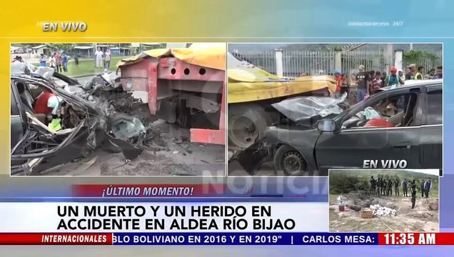 ¡Una persona muerta y otra herida! es el resultado de aparatoso accidente vial en la Aldea Río Bijao