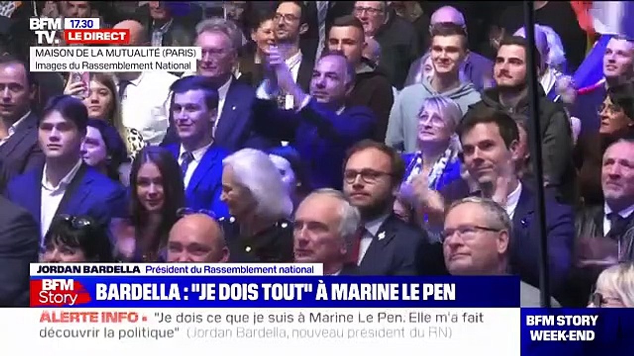 Jordan Bardella élu président du Rassemblement national son discours en intégralité