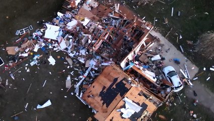 Destructive tornado damage in Texas