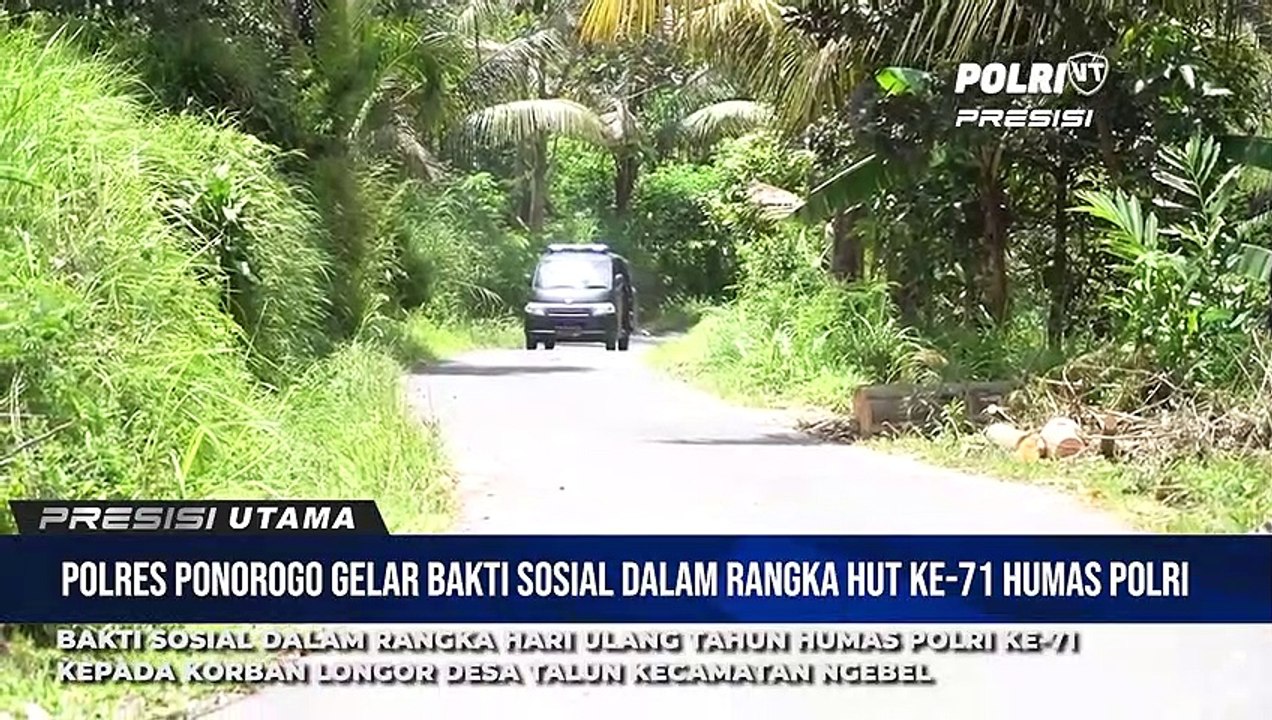 Polres Ponorogo Gelar Bakti Sosial Pada Korban Longsor Desa Talun Dalam Rangka Hari Ulang Tahun Humas Polri Ke-71