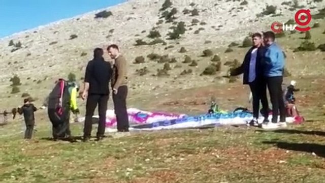 1300 rakımlı Hasan Dağı yamaç paraşütü tutkunlarının mekânı oldu