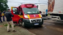 Sete pessoas ficam feridas após forte colisão entre ônibus e caminhão no Bairro Periolo
