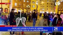 Decenas de familias visitan la plaza de Armas por el Día de la Canción Criolla y Halloween