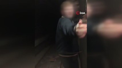 Gençlerin tramvay hattında tehlikeli oyunu kamerada
