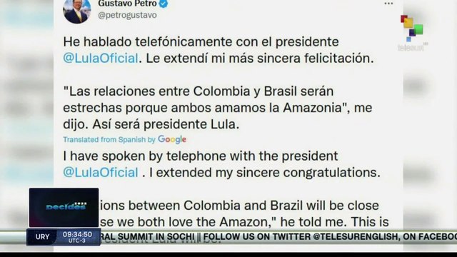 President Gustavo Petro also congratulated Lula da Silva