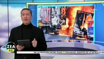 Normalistas incendian cuatro camiones en Michoacán