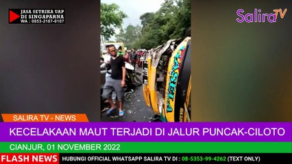 Kecelakaan Maut Terjadi di Jalur Puncak Ciloto Cianjur Bopuncur, Mobil Ringsek, Mobil Box Terbalik