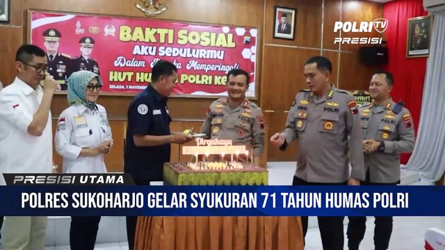Hadiri Syukuran HUT Humas Polri di Polres Sukoharjo, Kapolda Jateng Bagikan Bansos untuk Anak Yatim