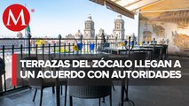 Autoridades se reúnen con encargados de terrazas del Zócalo tras denuncias