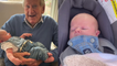 Newborn baby girl meets her 93 y/o great grandfather *He instantly fell in love with her!*