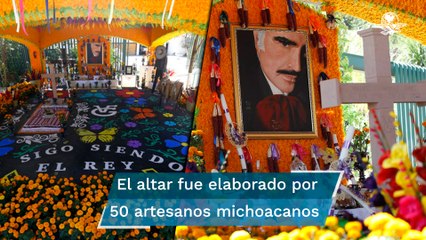 Así es el imponente altar a Vicente Fernández con más de 70 mil flores