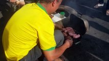 Bolsonaristas fazem churrasco na BR-381, em Betim