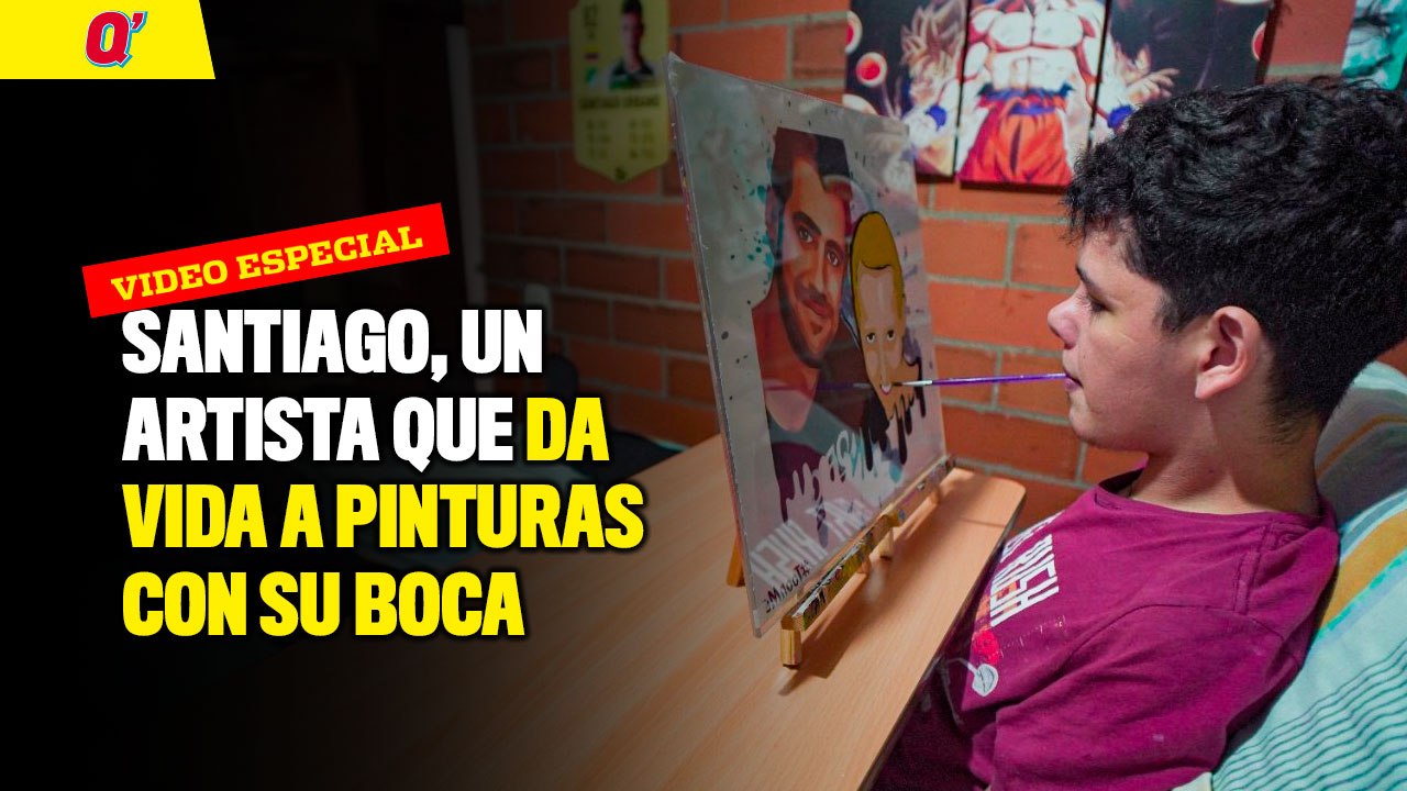 Santiago, un artista que da vida a pinturas con su boca | Qhubo Cali