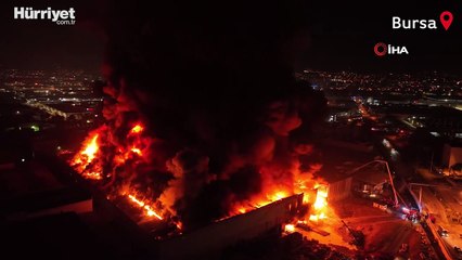 Bursa'da korkutan fabrika yangını