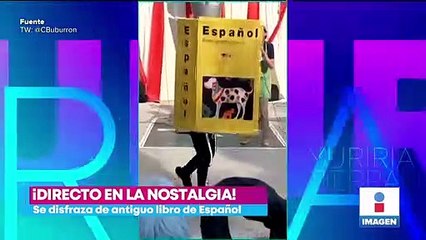 Joven se disfraza da libro de la SEP y le da vida a Paco "El Chato"