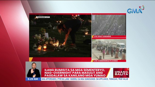 Ilang bumisita sa mga sementeryo, nag-overnight para masulit ang pagdalaw sa kanilang mga yumao | UB
