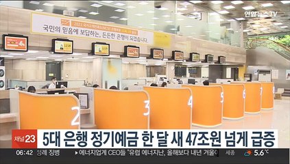 5대 은행 정기예금 한 달 새 47조원 넘게 급증