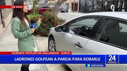 Surco: Delincuentes golpean violentamente a una pareja para asaltarla