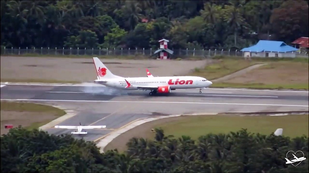 The process of landing the Boeing 737 Max 8 at the airport