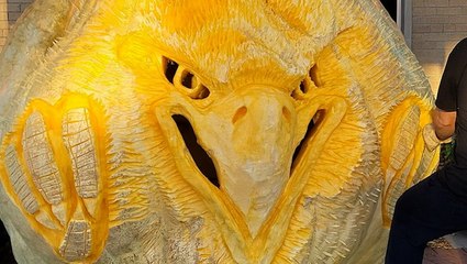 Heaviest pumpkin on record in the US carved for Halloween