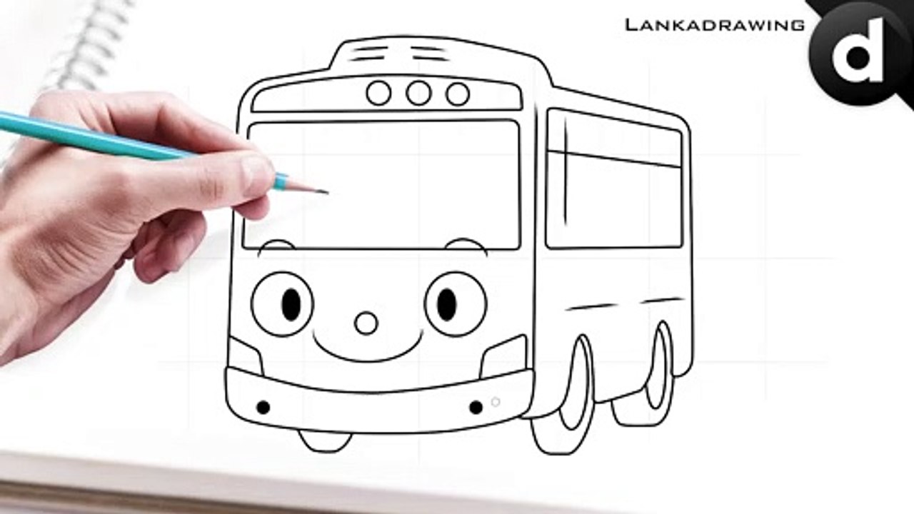 cute and simple tayo bus drawing tutorial