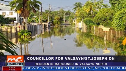 FLOOD WATERS TRAP RESIDENTS IN VALSAYN