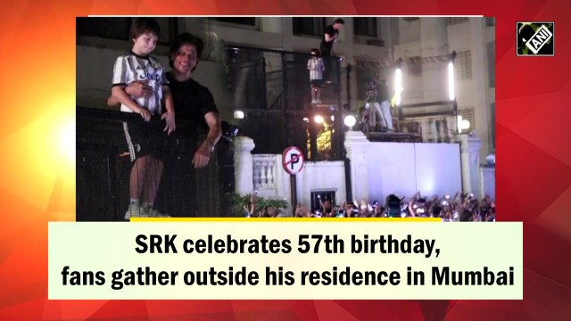 SRK celebrates 57th birthday, fans gather outside his residence in Mumbai