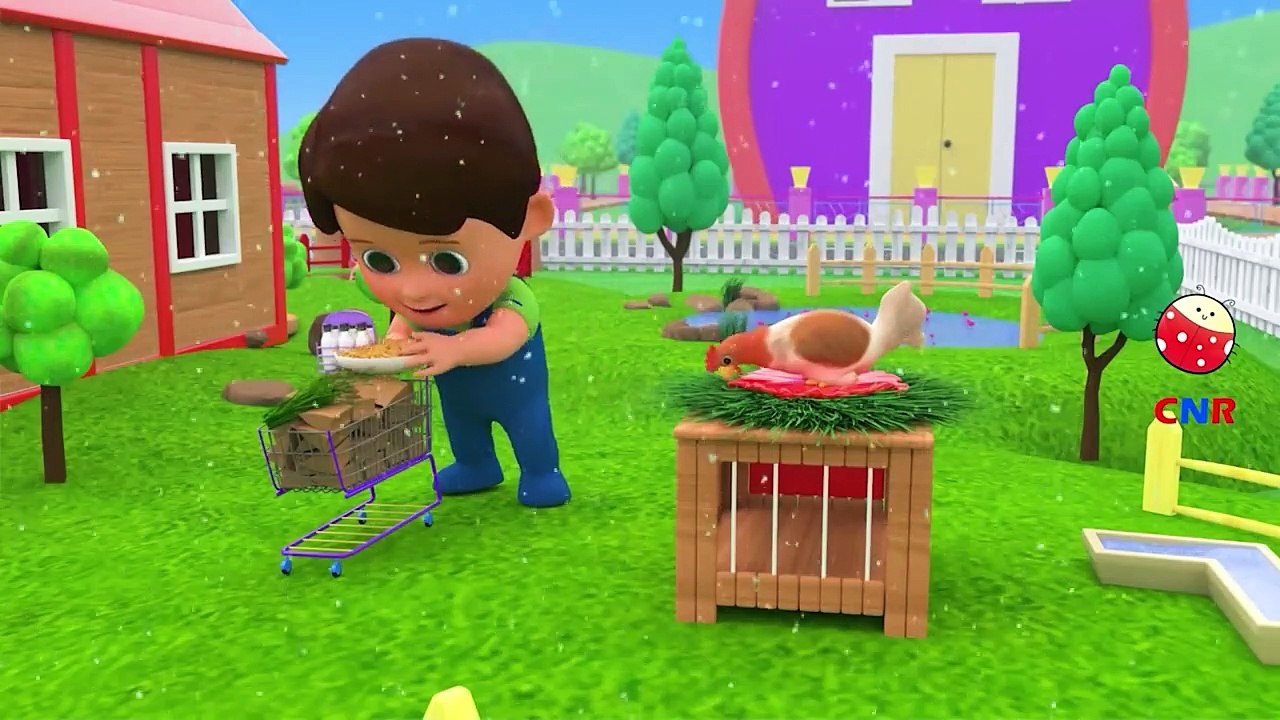 Farm Animals Feeding Baby - Farm Animals Playing with Snow Rope Lift - Learn Animal Names & Sounds