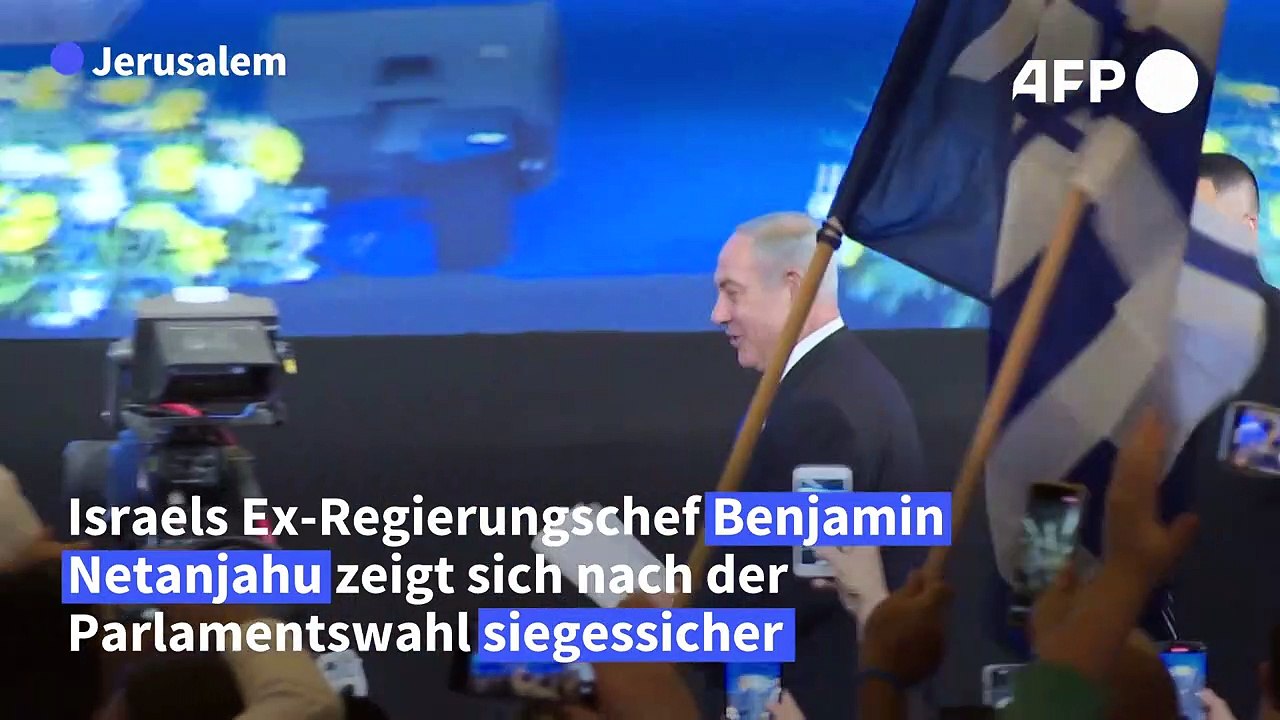 Wahl in Israel: Ex-Regierungschef Netanjahu zeigt sich siegessicher