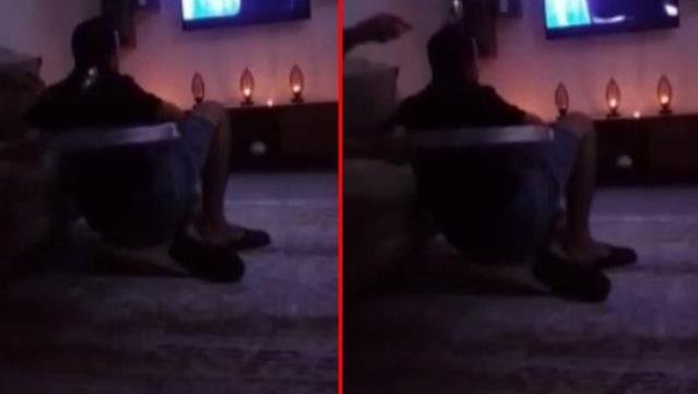 Korku filmi izleyen adamın arkasına tepsi ve kepçe ile yaklaştı, sonrası izlenme rekoru kırdı