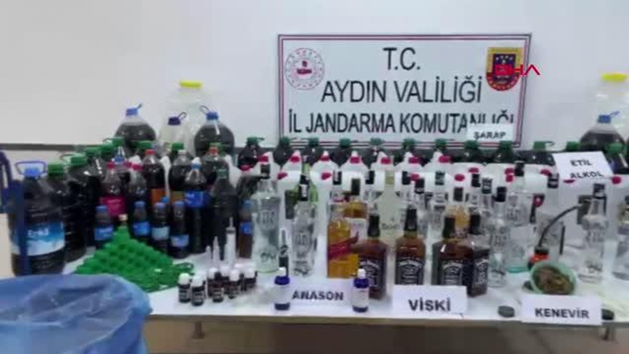 Aydın'da 2,3 ton sahte içki ele geçirildi; 5 gözaltı