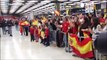 La selección femenina de futbol sub 17 aclamada en Madrid tras proclamarse campeonas del mundo