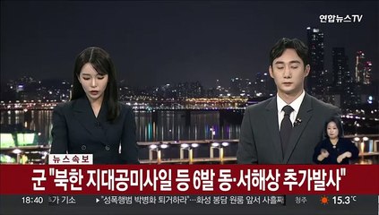 [속보] 군 "북한 지대공미사일 등 6발 동·서해상 추가 발사"