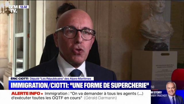 Immigration: pour Éric Ciotti, la création d'un titre de séjour pour les métiers en tension est une forme de supercherie