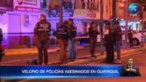 Amigos y familiares despidieron a policías asesinados en Guayaquil