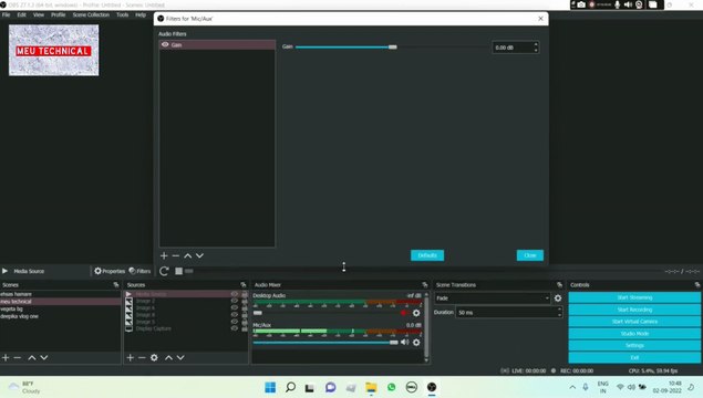 obs studio मे room की background noise remove करे /how to remove background sound in obs studio
