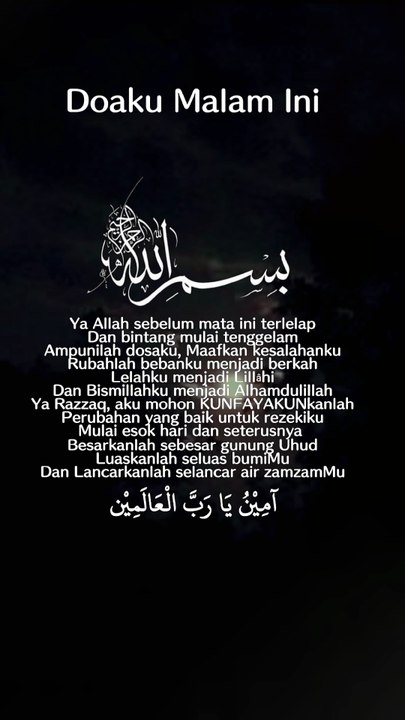 Doaku malam ini